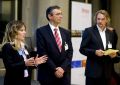 Diskussion: v. l. n. r. Dr. Irene Feige, Hubert Schurkus, Michael Gleich