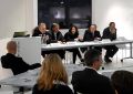 Podiumsdiskussion. Teilnehmer von links nach rechts: Prof. Marcel Hunnecke, Prof. Dirk Zumkeller, Dr. Irene Feige, Jörg Ültzhoeffer, Dr. Uwe Kunert